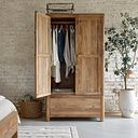 Noah Solid Mango Double Wardrobe