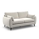 Nova 3 Seater Sofa in Canna Light Grey Fabric