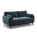 Nova 3 Seater Sofa in Canna Steel Blue Fabric