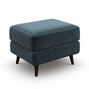 Nova Footstool in Canna Steel Blue Fabric