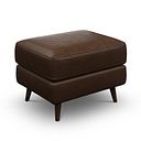 Nova Footstool in Dark Brown Leather