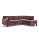 Nova Left Hand Corner Chaise Sofa in Arlan Rosewood Fabric