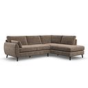 Nova Left Hand Corner Chaise Sofa in Arlan Smokestone Fabric