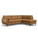 Nova Left Hand Corner Chaise Sofa in Brown Leather