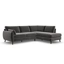 Nova Left Hand Corner Chaise Sofa in Canna Dark Grey Fabric