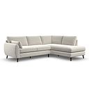 Nova Left Hand Corner Chaise Sofa in Canna Light Grey Fabric
