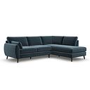 Nova Left Hand Corner Chaise Sofa in Canna Steel Blue Fabric
