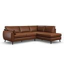 Nova Left Hand Corner Chaise Sofa in Chestnut Brown leather