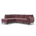 Nova Right Hand Corner Chaise Sofa in Arlan Rosewood Fabric