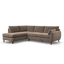 Nova Right Hand Corner Chaise Sofa in Arlan Smokestone Fabric