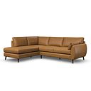 Nova Right Hand Corner Chaise Sofa in Brown Leather