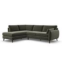 Nova Right Hand Corner Chaise Sofa in Canna Dark Green Fabric