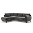Nova Right Hand Corner Chaise Sofa in Canna Dark Grey Fabric