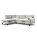 Nova Right Hand Corner Chaise Sofa in Canna Light Grey Fabric