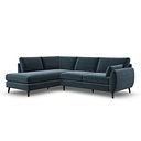 Nova Right Hand Corner Chaise Sofa in Canna Steel Blue Fabric
