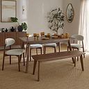 Oaklee Walnut Stained Solid Oak Dining Bench 140cm