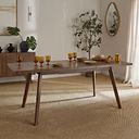 Oaklee Walnut Stained Solid Oak Extendable Dining Table 160-210cm
