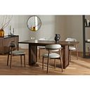 Oliver Dark Oak Dining Table + 4 Otis Chairs Cool Grey with Walnut Stained Beech Legs 