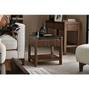 Oliver Dark Solid Oak and Black Marble Side Table