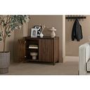 Oliver Dark Solid Oak and Black Marble Small Sideboard
