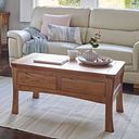 Orrick Rustic Solid Oak 4 Drawer Storage Coffee Table