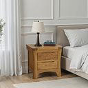 Orrick Rustic Solid Oak 2 Drawer Bedside Table