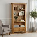 Orrick Rustic Solid Oak Tall Bookcase