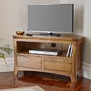 Orrick Rustic Solid Oak Corner TV Cabinet