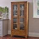 Orrick Rustic Solid Oak Glazed Display Cabinet