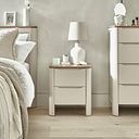 Otto Smoked Oak Finish and Cashmere Painted 2 Drawer Bedside Table