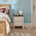 Otto Smoked Oak Finish and Cashmere Painted 2 Drawer Bedside Table