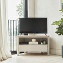 Otto Smoked Oak Finish and Cashmere Painted Corner TV Unit