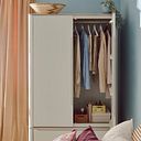 Otto Smoked Oak Finish and Cashmere Painted Double Wardrobe