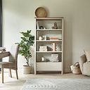 Otto Smoked Oak Finish and Cashmere Painted Tall Bookcase