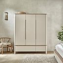 Otto Smoked Oak Finish and Cashmere Painted Triple Wardrobe