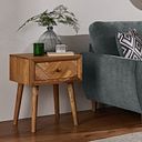 Parquet Brushed and Glazed Oak 1 Drawer Side Table