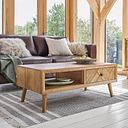 Parquet Brushed and Glazed Oak Coffee Table