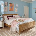 Parquet Brushed and Glazed Oak Double Bed