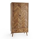 Parquet Brushed and Glazed Oak Double Wardrobe