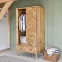 Parquet Brushed and Glazed Oak Double Wardrobe