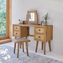 Parquet Brushed and Glazed Oak Dressing Stool