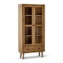 Parquet Brushed and Glazed Oak Glazed Display Cabinet