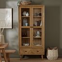 Parquet Brushed and Glazed Oak Glazed Display Cabinet