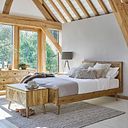 Parquet Brushed and Glazed Oak King-Size Bed