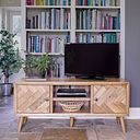 Parquet Brushed and Glazed Oak Large TV Unit