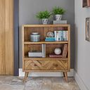 Parquet Brushed and Glazed Oak Small Bookcase