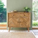 Parquet Brushed and Glazed Oak Small Sideboard