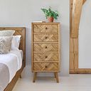 Parquet Brushed and Glazed Oak Tallboy