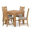 Pembroke Natural Extending Dining Table and 4 Classic Natural Oak Chairs with Verona Cream Fabric