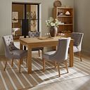 Pembroke Natural Solid Oak Extending Dining Table 140-220cm + 4 Isobel Chairs